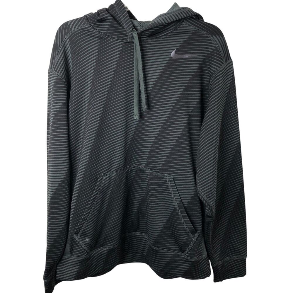 Nike Men's Black/Gray Therma-Fit Pullover Training Hoodie Sweatshirt Size Large